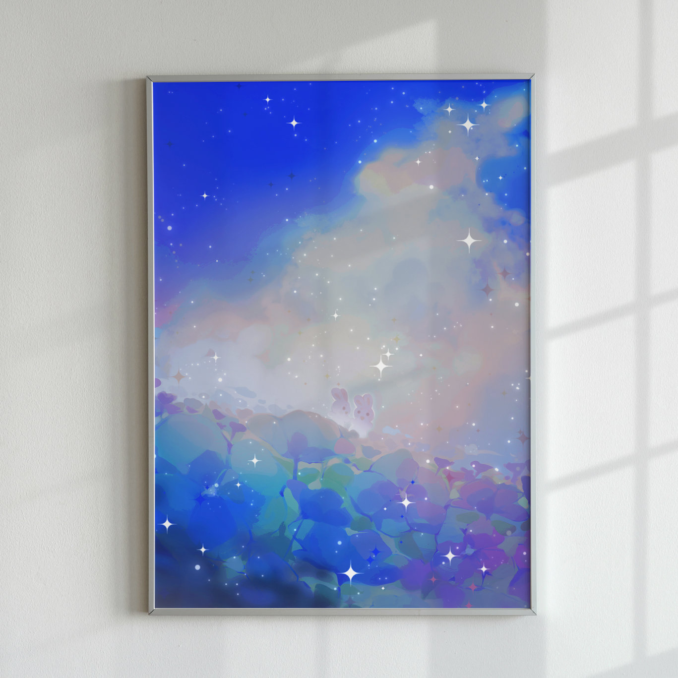 Blue Flower Field Print