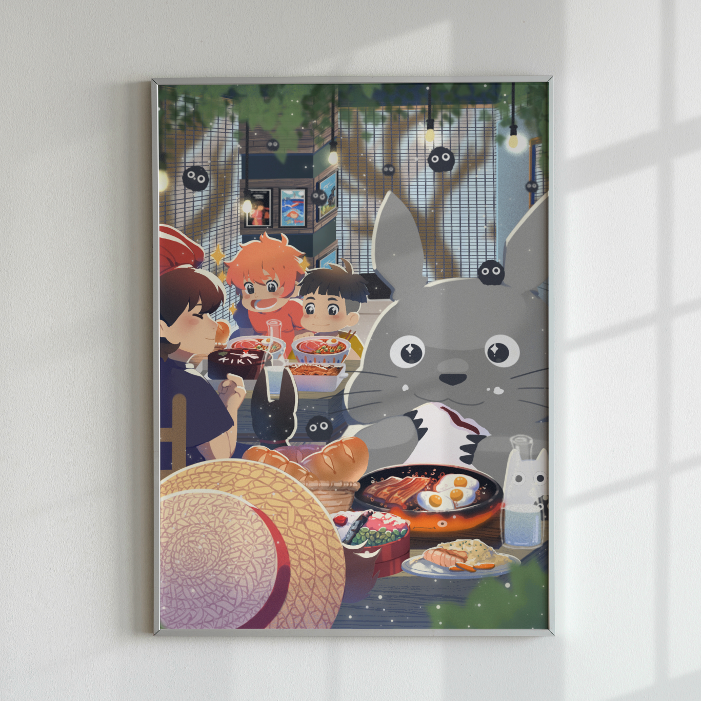 Cartoon Gathering Cafe Print